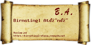 Birnstingl Aténé névjegykártya